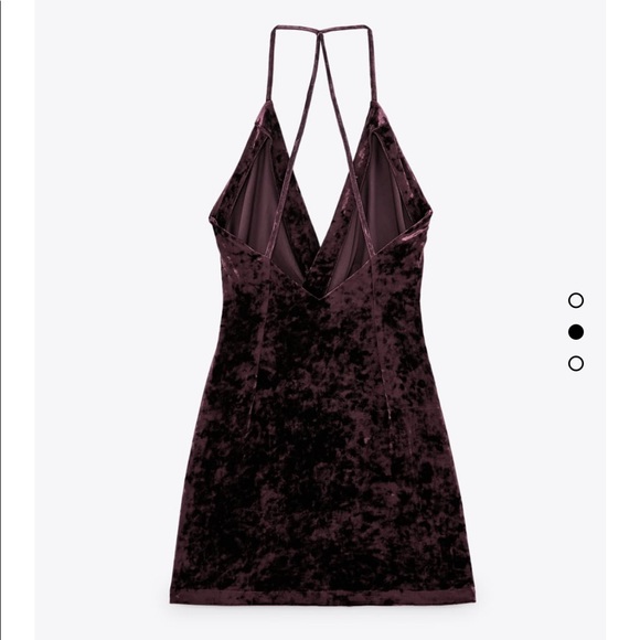 ZARA Holiday Maroon Velvet mini dress - Picture 8 of 10